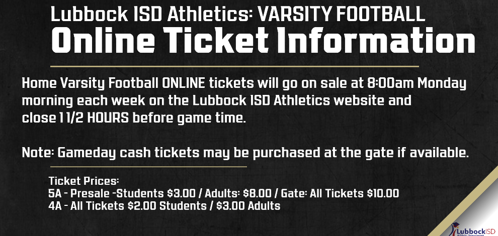 PURCHASE ONLINE VARSITY FOOTBALL TICKETS